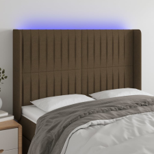 vidaXL sötétbarna szövet LED-es fejtámla 147x16x118/128 cm ágy és ágykellék