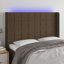 vidaXL sötétbarna szövet LED-es fejtámla 147x16x118/128 cm ágy és ágykellék