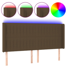 vidaXL sötétbarna szövet LED-es fejtámla 163x16x118/128 cm (3124295) ágy és ágykellék