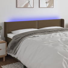 vidaXL sötétbarna szövet LED-es fejtámla 183 x 16 x 78/88 cm ágy és ágykellék