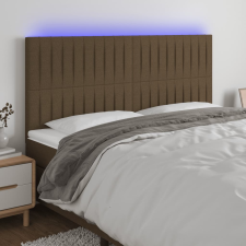 vidaXL sötétbarna szövet LED-es fejtámla 200x5x118/128 cm ágy és ágykellék