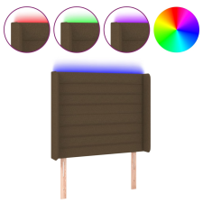 vidaXL sötétbarna szövet LED-es fejtámla 83x16x118/128 cm (3124165) ágy és ágykellék