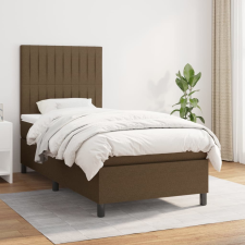 vidaXL sötétbarna szövet rugós ágy matraccal 100 x 200 cm ágy és ágykellék