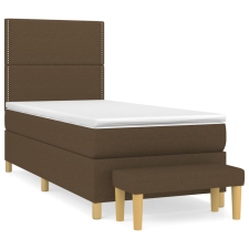 vidaXL sötétbarna szövet rugós ágy matraccal 100 x 200 cm ágy és ágykellék