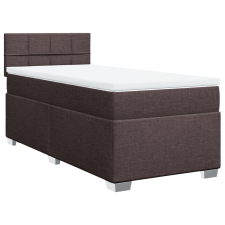 vidaXL sötétbarna szövet rugós ágy matraccal 100 x 200 cm ágy és ágykellék