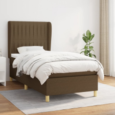 vidaXL sötétbarna szövet rugós ágy matraccal 100 x 200 cm ágy és ágykellék