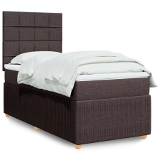 vidaXL sötétbarna szövet rugós ágy matraccal 100 x 200 cm ágy és ágykellék