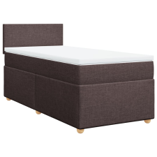 vidaXL sötétbarna szövet rugós ágy matraccal 100 x 200 cm (3286587) ágy és ágykellék