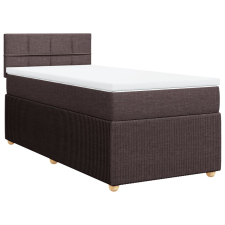 vidaXL sötétbarna szövet rugós ágy matraccal 100 x 200 cm (3287370) ágy és ágykellék
