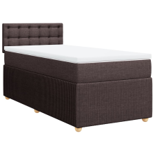 vidaXL sötétbarna szövet rugós ágy matraccal 100 x 200 cm (3287384) ágy és ágykellék