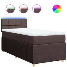 vidaXL sötétbarna szövet rugós ágy matraccal 100 x 200 cm (3289670) ágy és ágykellék