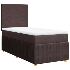 vidaXL sötétbarna szövet rugós ágy matraccal 100 x 200 cm (3291963) ágy és ágykellék