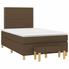 vidaXL sötétbarna szövet rugós ágy matraccal 120 x 190 cm ágy és ágykellék