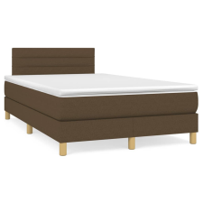 vidaXL sötétbarna szövet rugós ágy matraccal 120 x 190 cm ágy és ágykellék