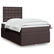 vidaXL sötétbarna szövet rugós ágy matraccal 120 x 190 cm ágy és ágykellék
