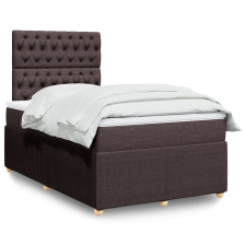 vidaXL sötétbarna szövet rugós ágy matraccal 120 x 190 cm ágy és ágykellék