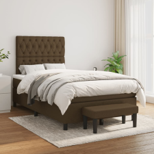 vidaXL sötétbarna szövet rugós ágy matraccal 120 x 200 cm ágy és ágykellék