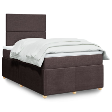 vidaXL sötétbarna szövet rugós ágy matraccal 120 x 200 cm ágy és ágykellék