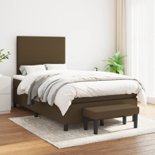 vidaXL sötétbarna szövet rugós ágy matraccal 120 x 200 cm ágy és ágykellék