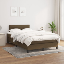 vidaXL sötétbarna szövet rugós ágy matraccal 120 x 200 cm ágy és ágykellék