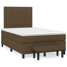 vidaXL sötétbarna szövet rugós ágy matraccal 120 x 200 cm (3136584) ágy és ágykellék