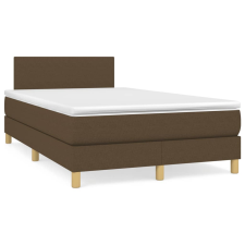 vidaXL sötétbarna szövet rugós ágy matraccal 120 x 200 cm (3140444) ágy és ágykellék
