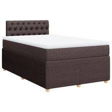 vidaXL sötétbarna szövet rugós ágy matraccal 120 x 200 cm (3287433) ágy és ágykellék