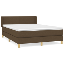 vidaXL sötétbarna szövet rugós ágy matraccal 140 x 190 cm (3130108) ágy és ágykellék