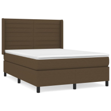 vidaXL sötétbarna szövet rugós ágy matraccal 140 x 190 cm (3131508) ágy és ágykellék