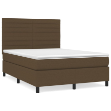 vidaXL sötétbarna szövet rugós ágy matraccal 140 x 190 cm (3141852) ágy és ágykellék