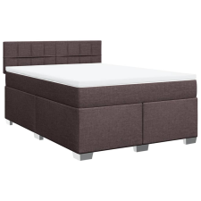 vidaXL sötétbarna szövet rugós ágy matraccal 140 x 190 cm (3285886) ágy és ágykellék
