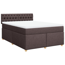 vidaXL sötétbarna szövet rugós ágy matraccal 140 x 190 cm (3286685) ágy és ágykellék