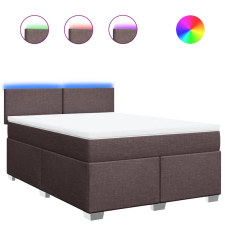 vidaXL sötétbarna szövet rugós ágy matraccal 140 x 190 cm (3288179) ágy és ágykellék