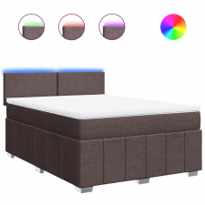 vidaXL sötétbarna szövet rugós ágy matraccal 140 x 190 cm (3289359) ágy és ágykellék