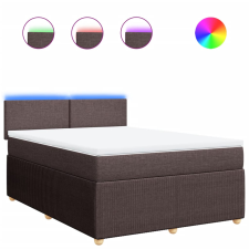 vidaXL sötétbarna szövet rugós ágy matraccal 140 x 190 cm (3289747) ágy és ágykellék