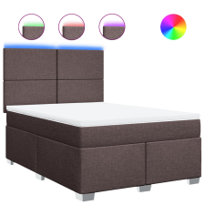 vidaXL sötétbarna szövet rugós ágy matraccal 140 x 190 cm (3292779) ágy és ágykellék
