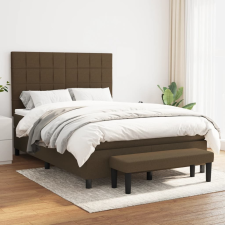 vidaXL sötétbarna szövet rugós ágy matraccal 140 x 200 cm ágy és ágykellék
