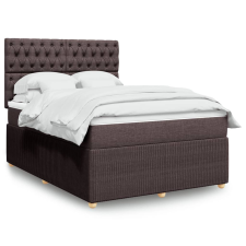 vidaXL sötétbarna szövet rugós ágy matraccal 140 x 200 cm ágy és ágykellék