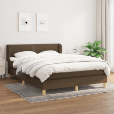 vidaXL sötétbarna szövet rugós ágy matraccal 140 x 200 cm ágy és ágykellék