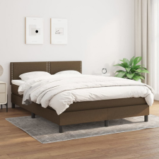 vidaXL sötétbarna szövet rugós ágy matraccal 140 x 200 cm ágy és ágykellék