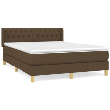 vidaXL sötétbarna szövet rugós ágy matraccal 140 x 200 cm (3130516) ágy és ágykellék