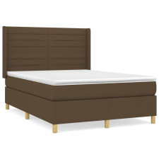 vidaXL sötétbarna szövet rugós ágy matraccal 140 x 200 cm (3132076) ágy és ágykellék
