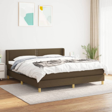 vidaXL sötétbarna szövet rugós ágy matraccal 160 x 200 cm ágy és ágykellék