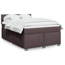 vidaXL sötétbarna szövet rugós ágy matraccal 160 x 200 cm ágy és ágykellék