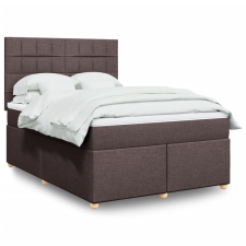 vidaXL sötétbarna szövet rugós ágy matraccal 160 x 200 cm ágy és ágykellék