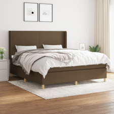 vidaXL sötétbarna szövet rugós ágy matraccal 160 x 200 cm ágy és ágykellék