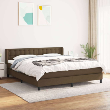 vidaXL sötétbarna szövet rugós ágy matraccal 160 x 200 cm ágy és ágykellék