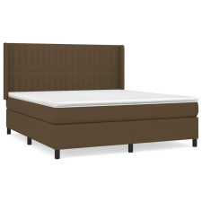 vidaXL sötétbarna szövet rugós ágy matraccal 160 x 200 cm (3131604) ágy és ágykellék