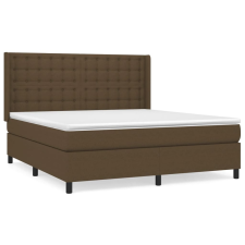 vidaXL sötétbarna szövet rugós ágy matraccal 160 x 200 cm (3131764) ágy és ágykellék