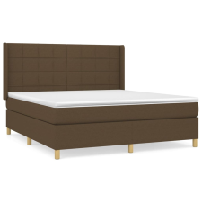 vidaXL sötétbarna szövet rugós ágy matraccal 160 x 200 cm (3132004) ágy és ágykellék